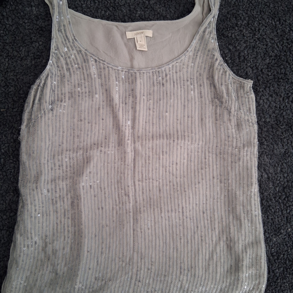 J. Crew Silver Sequin Tank Top